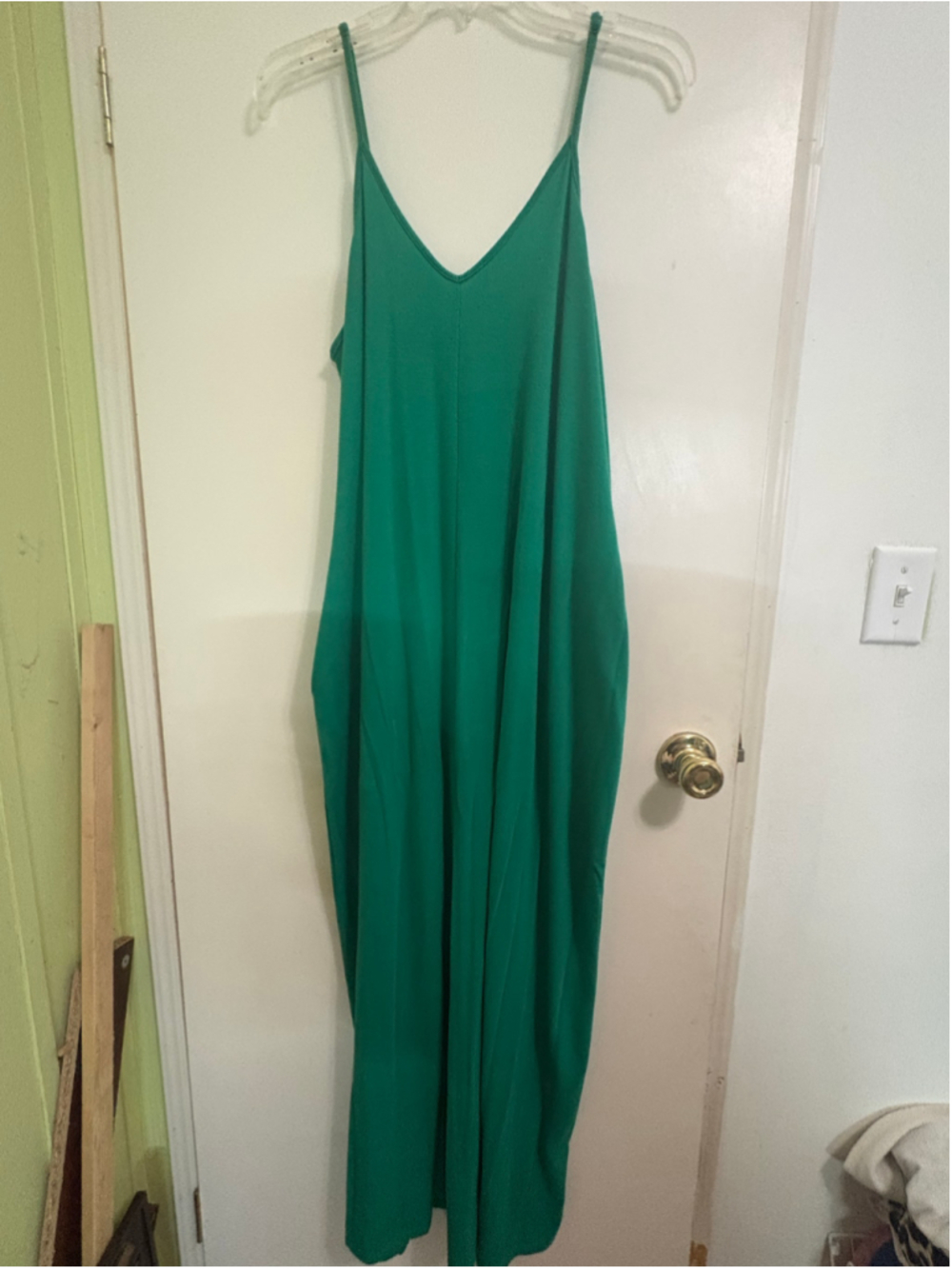 Women's ZENANA PREMIUM Green Maxi Dress with Pockets Size L